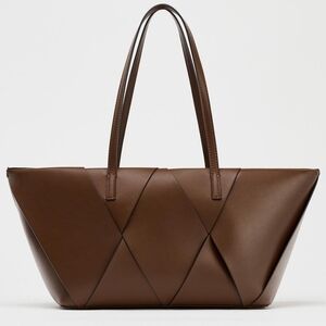 Zara Chic Brown Tote Bag